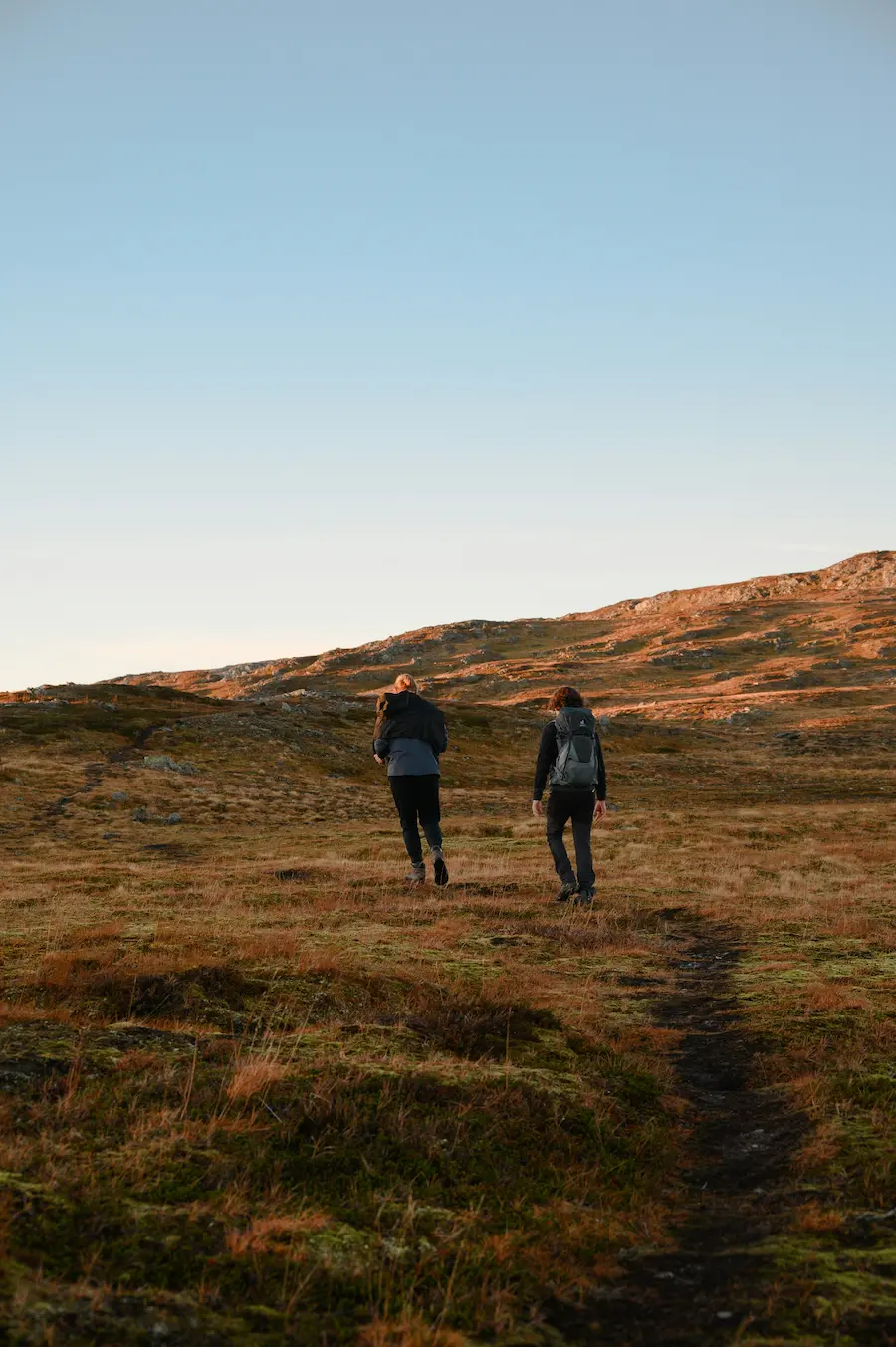Men's hiking group in the mountains